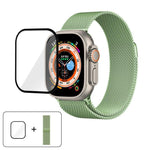 Dây đồng hồ thép không gỉ Milanese với phim cong 3D, Dành cho Apple Watch Series 40mm, Dành cho Apple Watch Ultra 2 / 1 49mm, Dành cho Apple Watch Series 45mm