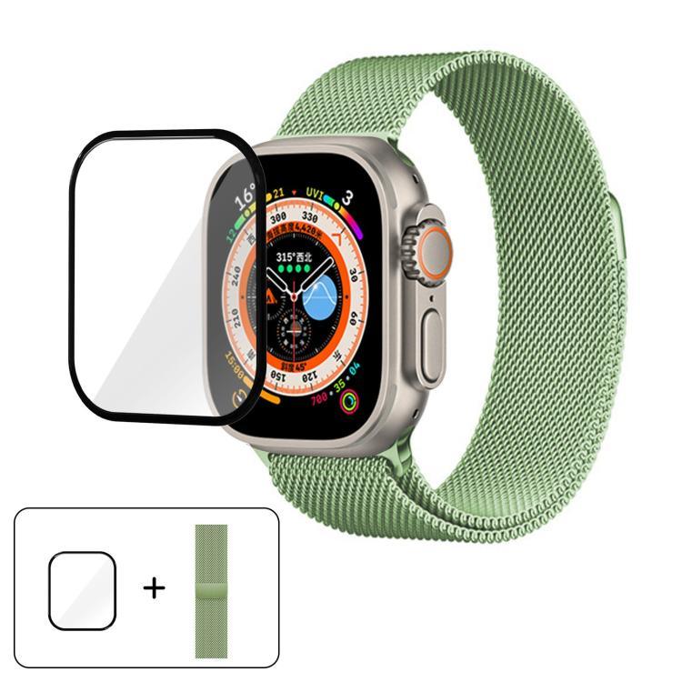 Dây đồng hồ thép không gỉ Milanese với phim cong 3D, Dành cho Apple Watch Series 40mm, Dành cho Apple Watch Ultra 2 / 1 49mm, Dành cho Apple Watch Series 45mm