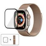 Dây đồng hồ thép không gỉ Milanese với phim cong 3D, Dành cho Apple Watch Series 40mm, Dành cho Apple Watch Ultra 2 / 1 49mm, Dành cho Apple Watch Series 45mm