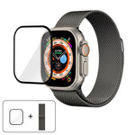 Dây đồng hồ thép không gỉ Milanese với phim cong 3D, Dành cho Apple Watch Series 40mm, Dành cho Apple Watch Ultra 2 / 1 49mm, Dành cho Apple Watch Series 45mm