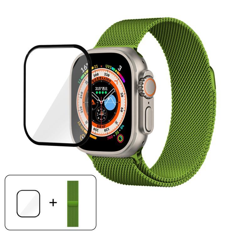Dây đồng hồ thép không gỉ Milanese với phim cong 3D, Dành cho Apple Watch Series 40mm, Dành cho Apple Watch Ultra 2 / 1 49mm, Dành cho Apple Watch Series 45mm