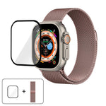 Dây đồng hồ thép không gỉ Milanese với phim cong 3D, Dành cho Apple Watch Series 40mm, Dành cho Apple Watch Ultra 2 / 1 49mm, Dành cho Apple Watch Series 45mm