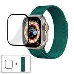 Dây đồng hồ thép không gỉ Milanese với phim cong 3D, Dành cho Apple Watch Series 40mm, Dành cho Apple Watch Ultra 2 / 1 49mm, Dành cho Apple Watch Series 45mm