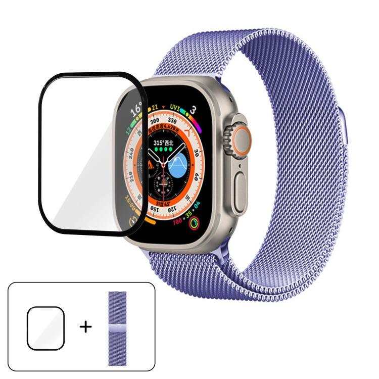 Dây đồng hồ thép không gỉ Milanese với phim cong 3D, Dành cho Apple Watch Series 40mm, Dành cho Apple Watch Ultra 2 / 1 49mm, Dành cho Apple Watch Series 45mm