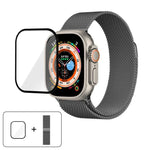 Dây đồng hồ thép không gỉ Milanese với phim cong 3D, Dành cho Apple Watch Series 40mm, Dành cho Apple Watch Ultra 2 / 1 49mm, Dành cho Apple Watch Series 45mm