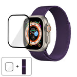 Dây đồng hồ thép không gỉ Milanese với phim cong 3D, Dành cho Apple Watch Series 40mm, Dành cho Apple Watch Ultra 2 / 1 49mm, Dành cho Apple Watch Series 45mm
