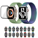Dây đồng hồ thép không gỉ Milanese với phim cong 3D, Dành cho Apple Watch Series 40mm, Dành cho Apple Watch Ultra 2 / 1 49mm, Dành cho Apple Watch Series 45mm