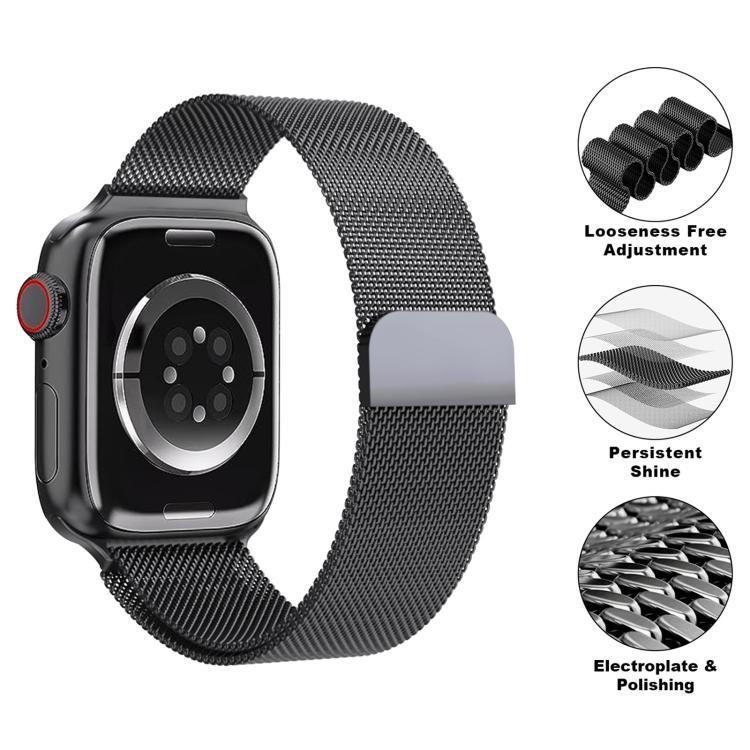 Dây đồng hồ thép không gỉ Milanese với phim cong 3D, Dành cho Apple Watch Series 40mm, Dành cho Apple Watch Ultra 2 / 1 49mm, Dành cho Apple Watch Series 45mm