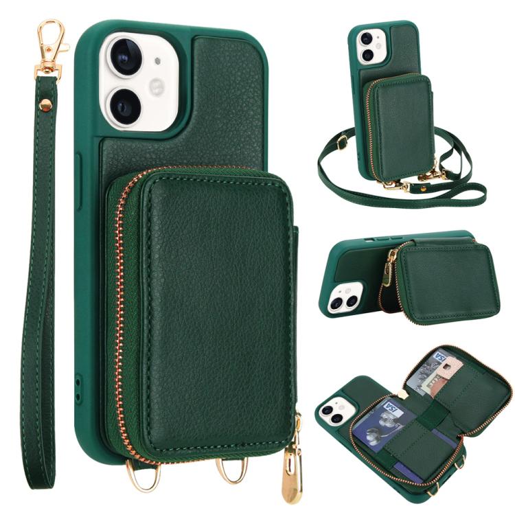 Crossbody Zipper RFID Card Bag Phone Case, For iPhone 12 / 12 Pro, For iPhone 12 Pro Max, For iPhone 11 Pro Max, For iPhone 11, For iPhone 11 Pro