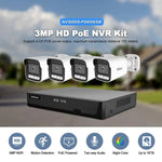 Bộ đầu ghi video mạng camera POE 4 kênh HD 3MP SriHome NVS005-POE065, 3MP 4 kênh