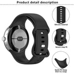 Dây đồng hồ silicone khóa bướm với phim cong 3D, Dành cho Google Pixel Watch 3 45mm, Dành cho Google Pixel Watch 3 41mm, Dành cho Google Pixel Watch 2, Dành cho Google Pixel Watch