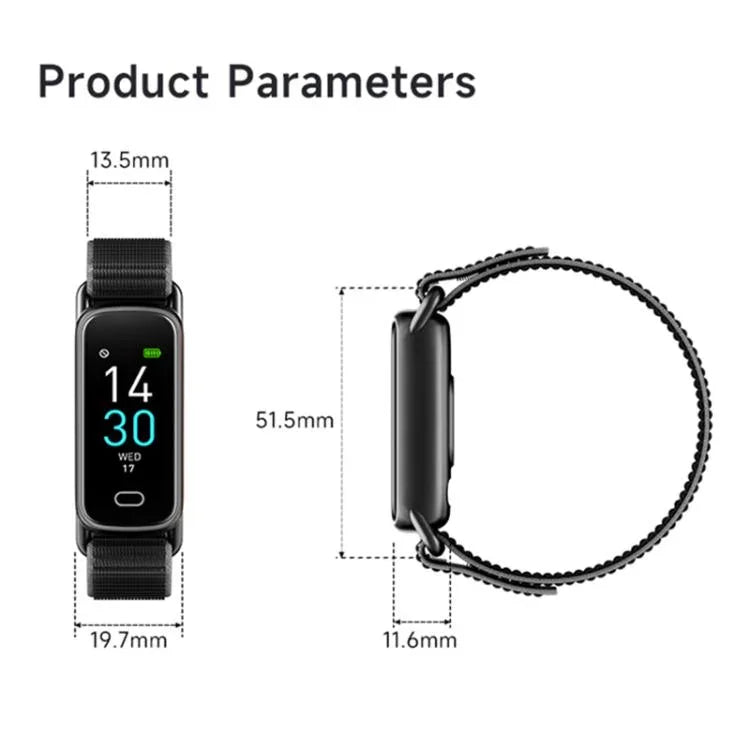 Vòng đeo tay thông minh GTL1 màn hình TFT 0.96 inch, Hỗ trợ theo dõi nhịp tim