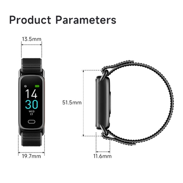 Vòng đeo tay thông minh GTL1 màn hình TFT 0.96 inch, Hỗ trợ theo dõi nhịp tim