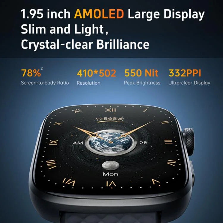 Đồng hồ thông minh GTS8 màn hình AMOLED 1.95 inch, Hỗ trợ theo dõi nhịp tim