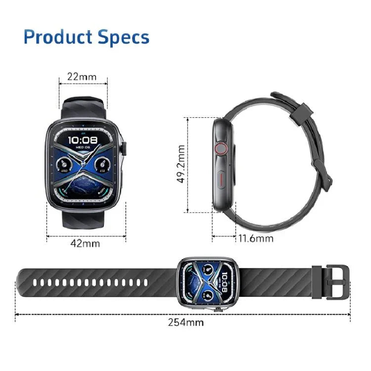 GTS10 Màn hình AMOLED 1.95 inch Đồng hồ thông minh theo dõi thể dục Hỗ trợ đo nhịp tim