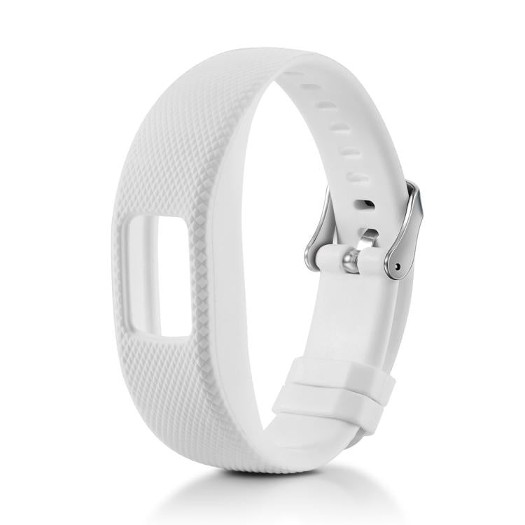 For Garmin Vivofit 4 xDfind Silver Buckle Silicone Sport Watch Band, S, L