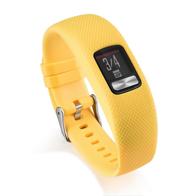 For Garmin Vivofit 4 xDfind Silver Buckle Silicone Sport Watch Band, S, L