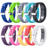 For Garmin Vivofit 4 xDfind Silver Buckle Silicone Sport Watch Band, S, L