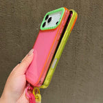 Ốp lưng TPU trong suốt viền khung ống kính tương phản màu có dây đeo, dành cho iPhone 17 Pro Max, iPhone 17 Pro