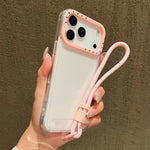 Ốp lưng TPU trong suốt viền khung ống kính tương phản màu có dây đeo, dành cho iPhone 17 Pro Max, iPhone 17 Pro