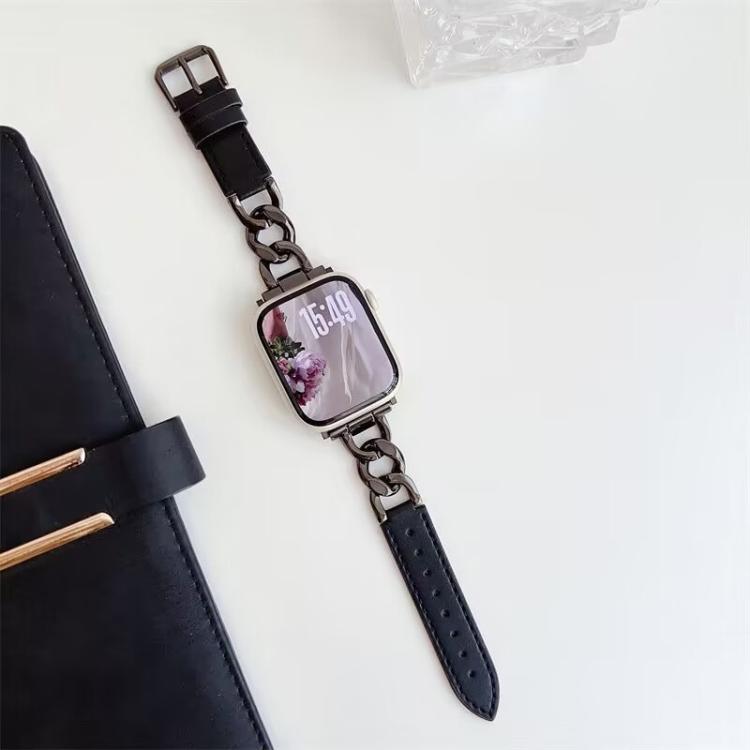 Dây đồng hồ da tổng hợp kim loại dây chuyền denim xDfind, Dành cho Apple Watch 42 / 44 / 45 / 46 / 49mm, Dành cho Apple Watch 38 / 40 / 41 / S10 42mm