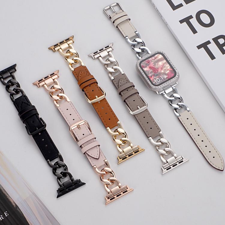 Dây đồng hồ da tổng hợp kim loại dây chuyền denim xDfind, Dành cho Apple Watch 42 / 44 / 45 / 46 / 49mm, Dành cho Apple Watch 38 / 40 / 41 / S10 42mm