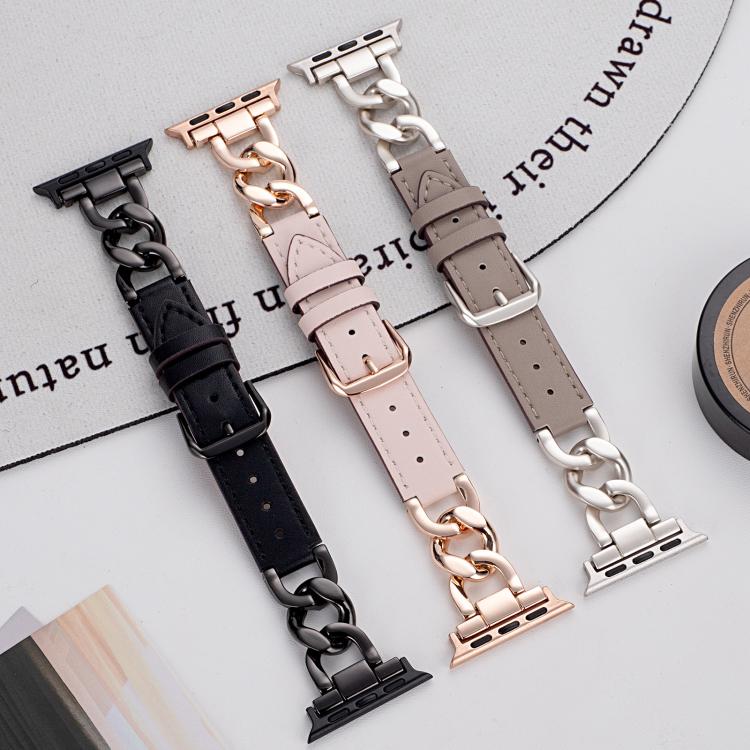 Dây đồng hồ da tổng hợp kim loại dây chuyền denim xDfind, Dành cho Apple Watch 42 / 44 / 45 / 46 / 49mm, Dành cho Apple Watch 38 / 40 / 41 / S10 42mm