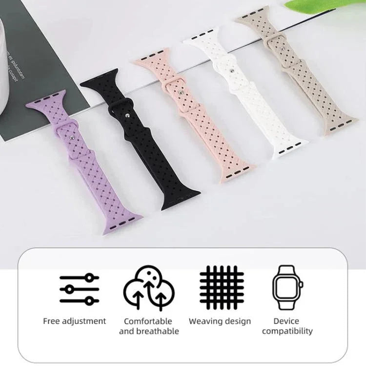 Dây đồng hồ silicone bện khóa bướm xDfind, Dành cho Apple Watch 42 / 44 / 45 / 46 / 49mm, Dành cho Apple Watch 38 / 40 / 41 / S10 42mm