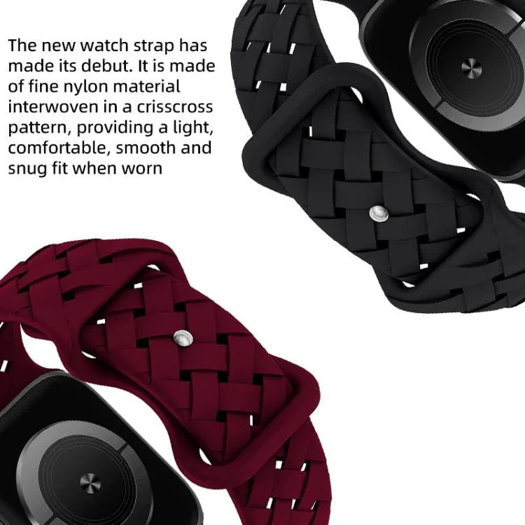 Dây đồng hồ silicone bện khóa bướm xDfind, Dành cho Apple Watch 42 / 44 / 45 / 46 / 49mm, Dành cho Apple Watch 38 / 40 / 41 / S10 42mm