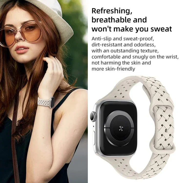 Dây đồng hồ silicone bện khóa bướm xDfind, Dành cho Apple Watch 42 / 44 / 45 / 46 / 49mm, Dành cho Apple Watch 38 / 40 / 41 / S10 42mm