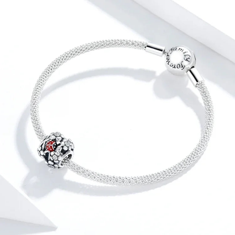 Mặt dây chuyền bạc S925 hạt bọ rùa tiên nữ vườn trang sức làm vòng tay dây chuyền, Bọ rùa tiên nữ