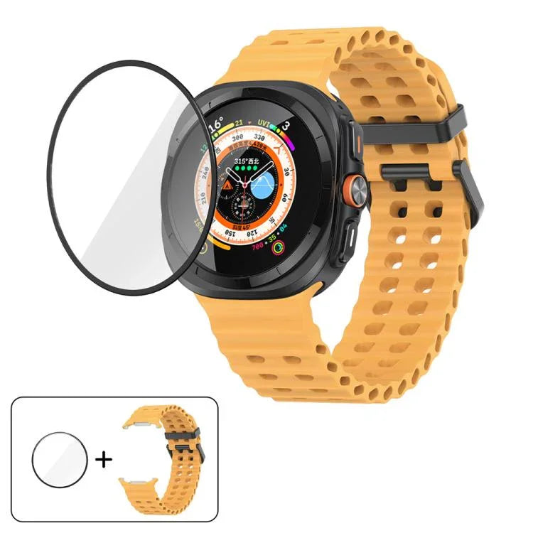 Dây Đeo Đồng Hồ Silicone Khóa Đôi Marine Với Màng Cong 3D, Dành Cho Samsung Galaxy Watch Ultra 2025, Dành Cho Samsung Galaxy Watch Ultra 47mm