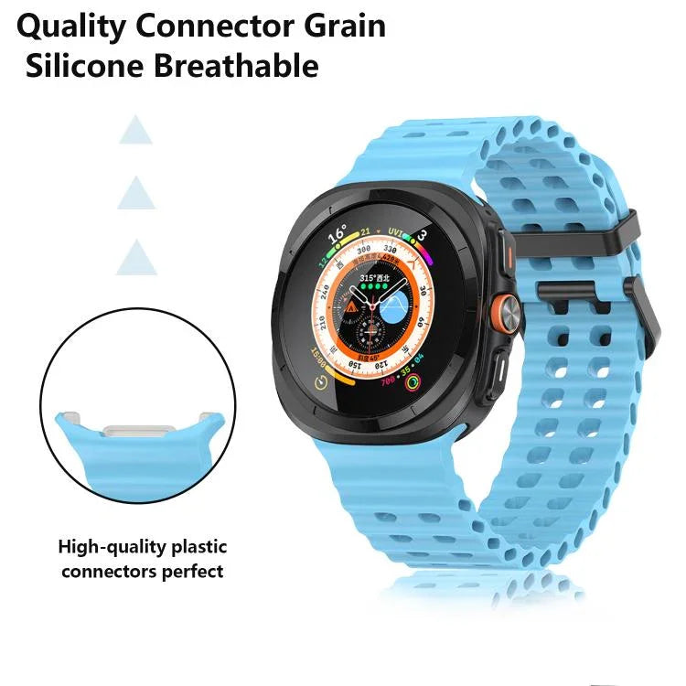 Dây Đeo Đồng Hồ Silicone Khóa Đôi Marine Với Màng Cong 3D, Dành Cho Samsung Galaxy Watch Ultra 2025, Dành Cho Samsung Galaxy Watch Ultra 47mm