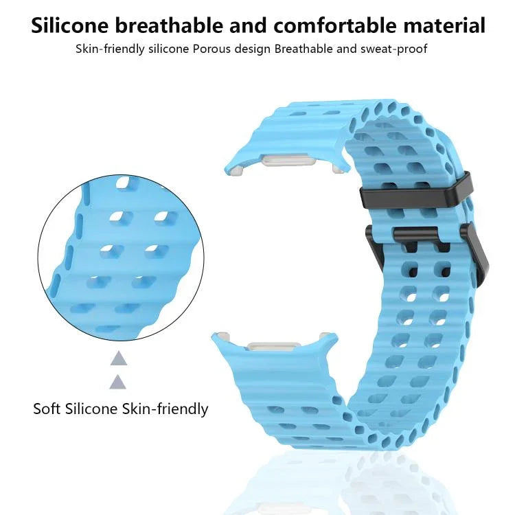 Dây Đeo Đồng Hồ Silicone Khóa Đôi Marine Với Màng Cong 3D, Dành Cho Samsung Galaxy Watch Ultra 2025, Dành Cho Samsung Galaxy Watch Ultra 47mm