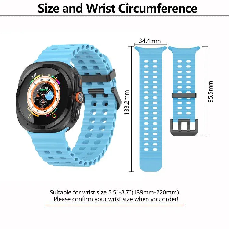 Dây Đeo Đồng Hồ Silicone Khóa Đôi Marine Với Màng Cong 3D, Dành Cho Samsung Galaxy Watch Ultra 2025, Dành Cho Samsung Galaxy Watch Ultra 47mm