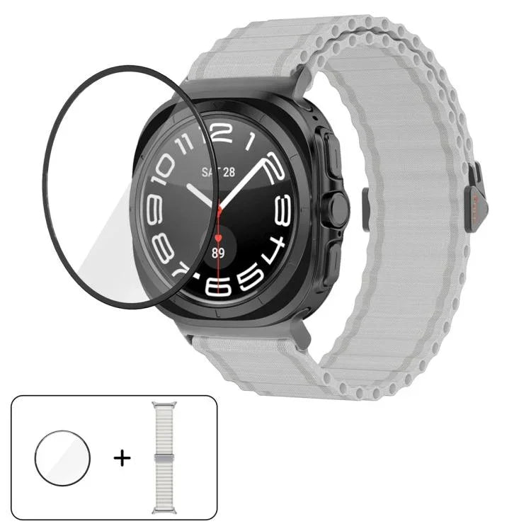 Dây Đeo Đồng Hồ Nylon Vòng Marine Với Màng Cong 3D, Dành Cho Samsung Galaxy Watch Ultra 2025, Dành Cho Samsung Galaxy Watch Ultra 47mm