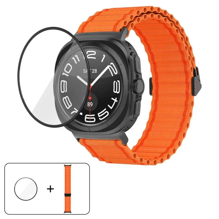 Dây Đeo Đồng Hồ Nylon Vòng Marine Với Màng Cong 3D, Dành Cho Samsung Galaxy Watch Ultra 2025, Dành Cho Samsung Galaxy Watch Ultra 47mm