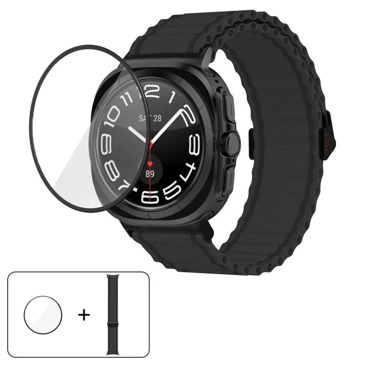 Dây Đeo Đồng Hồ Nylon Vòng Marine Với Màng Cong 3D, Dành Cho Samsung Galaxy Watch Ultra 2025, Dành Cho Samsung Galaxy Watch Ultra 47mm