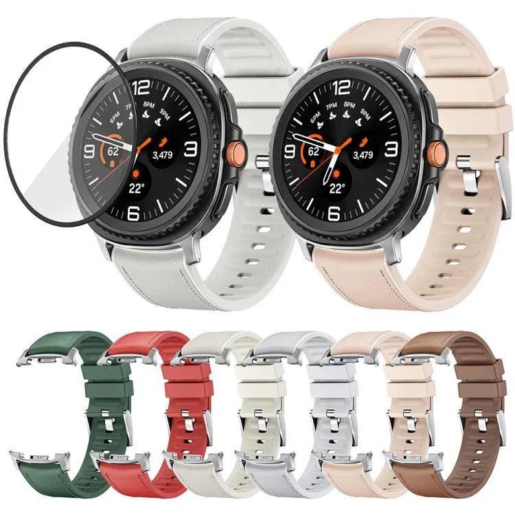 Dây Đeo Đồng Hồ Da Silicone Với Màng Cong 3D, Dành Cho Samsung Galaxy Watch8 Classic 46mm, Dành Cho Samsung Galaxy Watch8 44mm, Dành Cho Samsung Galaxy Watch8 40mm