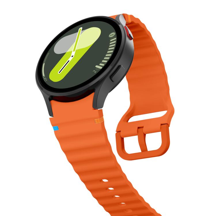 Dây đồng hồ silicone may sóng với phim cong 3D, dành cho Samsung Galaxy Watch6 44mm, dành cho Samsung Galaxy Watch6 40mm, dành cho Samsung Galaxy Watch6 Classic 43mm, dành cho Samsung Galaxy Watch5 44mm