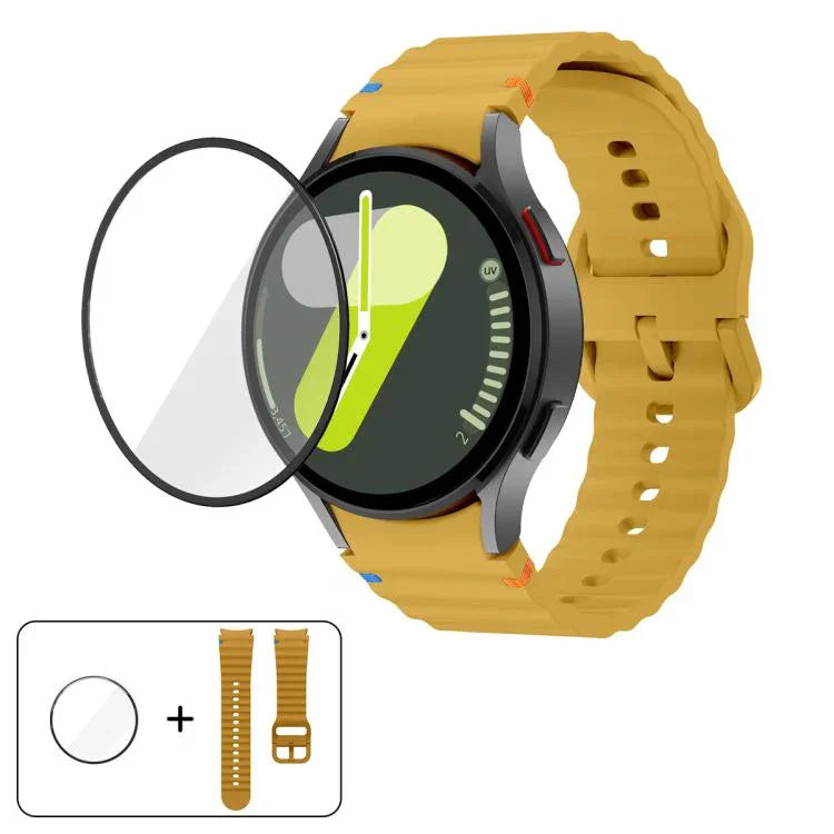 Dây Đeo Đồng Hồ Silicone Khâu Sóng Với Màng Cong 3D, Dành Cho Samsung Galaxy Watch4 Active 40mm, Dành Cho Samsung Galaxy Watch4 Active 44mm