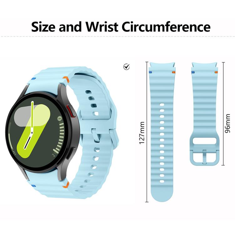 Wave Stitching Silicone Watch Band with 3D Curved Film, For Samsung Galaxy Watch4 Classic 46mm, For Samsung Galaxy Watch4 Classic 42mm, For Samsung Galaxy Watch5 Active 40mm, For Samsung Galaxy Watch5 Active 44mm