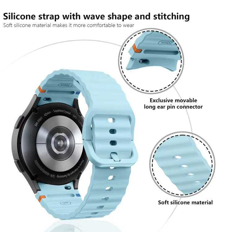 Dây Đeo Đồng Hồ Silicone Khâu Sóng Với Màng Cong 3D, Dành Cho Samsung Galaxy Watch4 Active 40mm, Dành Cho Samsung Galaxy Watch4 Active 44mm