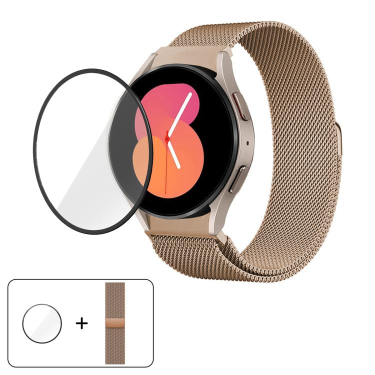Dây đồng hồ thép không gỉ Milanese nam châm với phim cong 3D, dành cho Samsung Galaxy Watch FE 40mm, dành cho Samsung Galaxy Watch7 44mm, dành cho Samsung Galaxy Watch7 40mm, dành cho Samsung Galaxy Watch6 Classic 47mm, dành cho Samsung Galaxy Watch6 44mm
