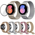 Dây đồng hồ thép không gỉ Milanese nam châm với phim cong 3D, dành cho Samsung Galaxy Watch FE 40mm, dành cho Samsung Galaxy Watch7 44mm, dành cho Samsung Galaxy Watch7 40mm, dành cho Samsung Galaxy Watch6 Classic 47mm, dành cho Samsung Galaxy Watch6 44mm