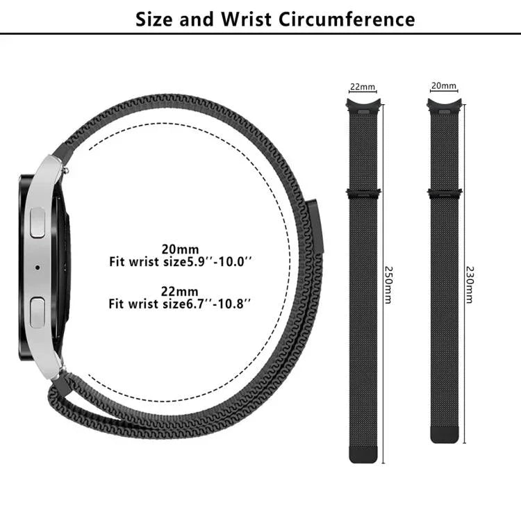 Dây Đeo Đồng Hồ Thép Không Gỉ Milanese Khóa Nam Châm Với Màng Cong 3D, Dành Cho Samsung Galaxy Watch4 Classic 46mm, Dành Cho Samsung Galaxy Watch4 Classic 42mm, Dành Cho Samsung Galaxy Watch5 Active 40mm, Dành Cho Samsung Galaxy Watch5 Active 44mm