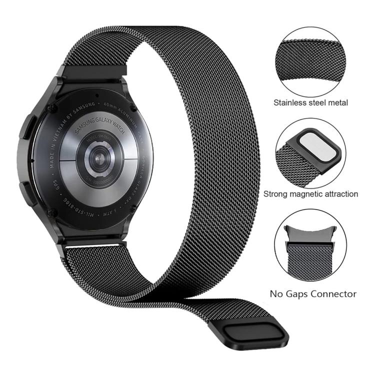 Dây đồng hồ thép không gỉ Milanese nam châm với phim cong 3D, dành cho Samsung Galaxy Watch FE 40mm, dành cho Samsung Galaxy Watch7 44mm, dành cho Samsung Galaxy Watch7 40mm, dành cho Samsung Galaxy Watch6 Classic 47mm, dành cho Samsung Galaxy Watch6 44mm