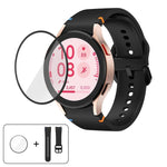 Dây đồng hồ silicone may trơn với phim cong 3D, dành cho Samsung Galaxy Watch FE 40mm, dành cho Samsung Galaxy Watch7 44mm, dành cho Samsung Galaxy Watch7 40mm, dành cho Samsung Galaxy Watch6 Classic 47mm