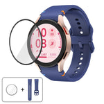 Dây đồng hồ silicone may trơn với phim cong 3D, dành cho Samsung Galaxy Watch FE 40mm, dành cho Samsung Galaxy Watch7 44mm, dành cho Samsung Galaxy Watch7 40mm, dành cho Samsung Galaxy Watch6 Classic 47mm