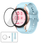 Dây đồng hồ silicone may trơn với phim cong 3D, dành cho Samsung Galaxy Watch FE 40mm, dành cho Samsung Galaxy Watch7 44mm, dành cho Samsung Galaxy Watch7 40mm, dành cho Samsung Galaxy Watch6 Classic 47mm